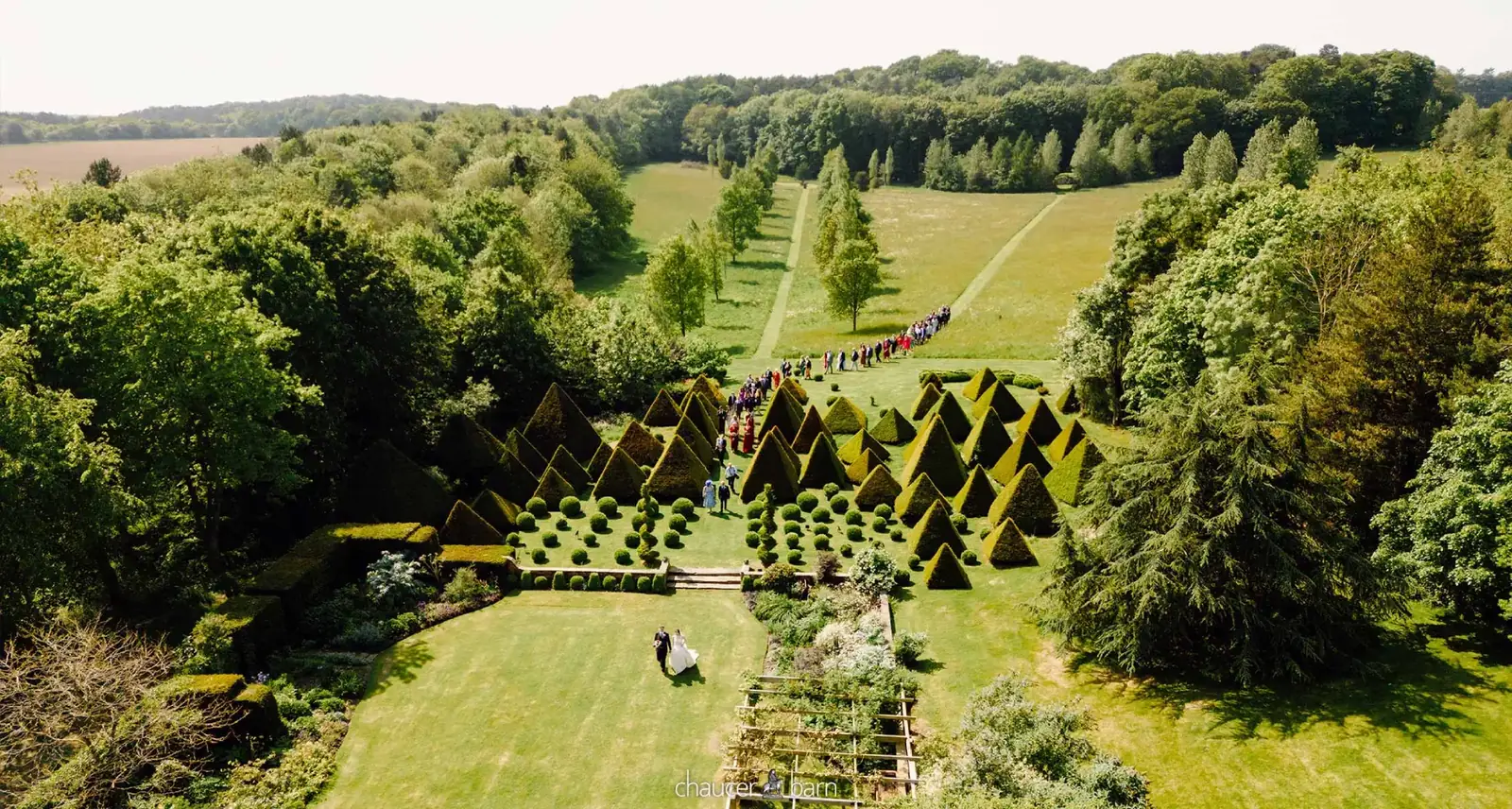 Chaucer Barn Wedding Drone Andy Davison Photography