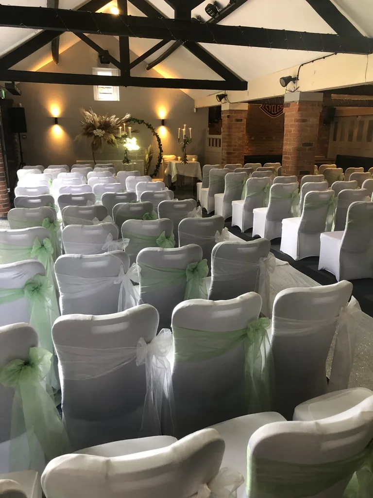 Ceremony chairs inside Squires function room