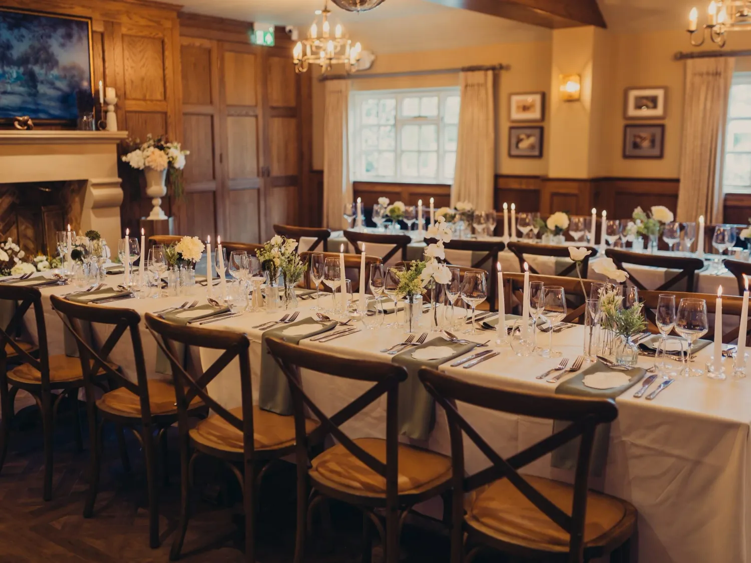 Reception tables inside the Swettenham Arms