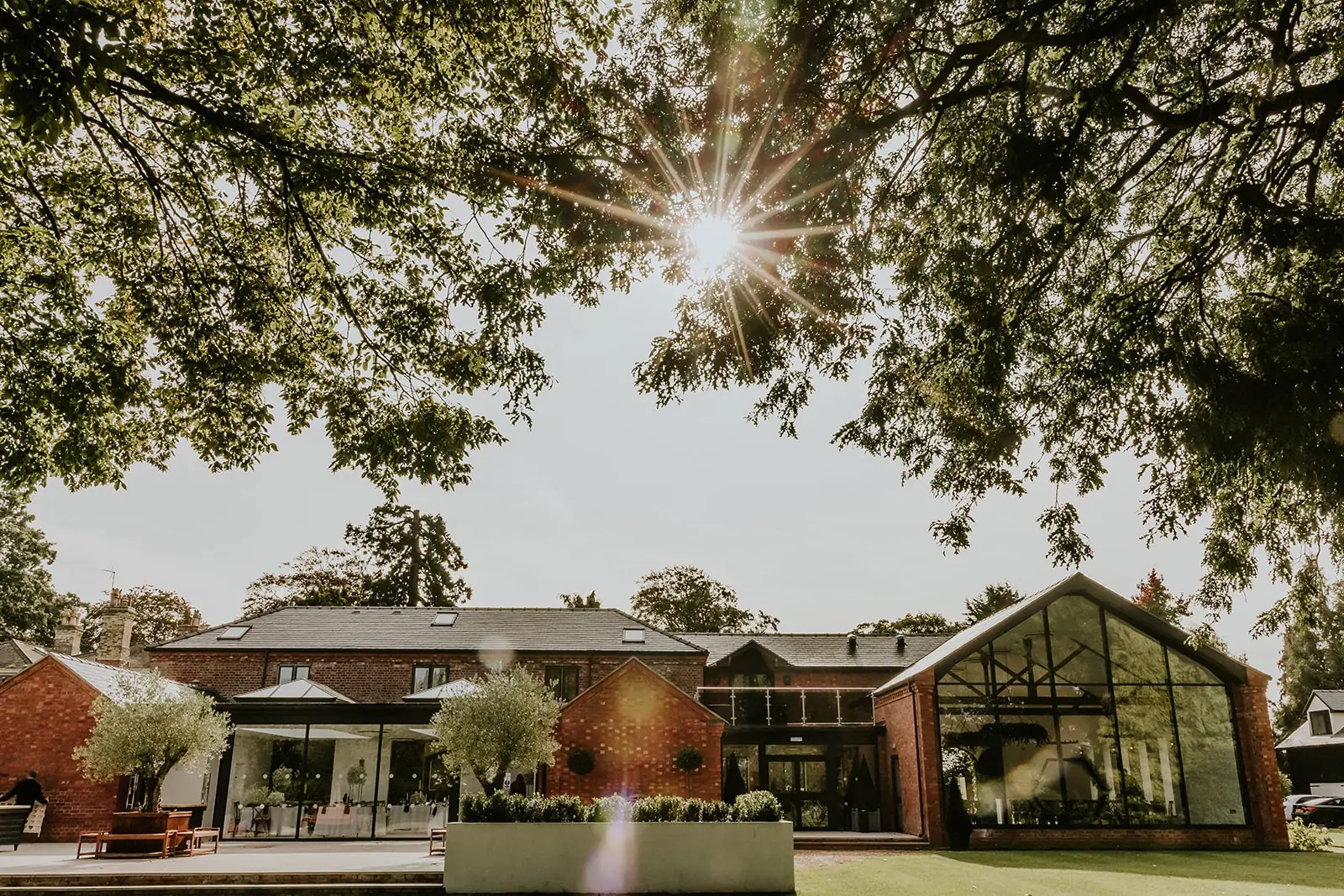 Outdoor wedding ceremony setup at The Grange Leverton, Lincolnshire