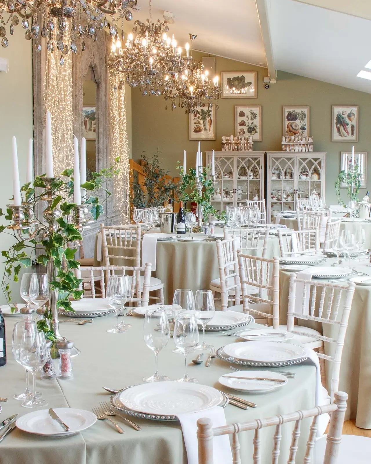 Private Occasions Page The Manor Rooms East Yorkshire Room set up Chandeliers