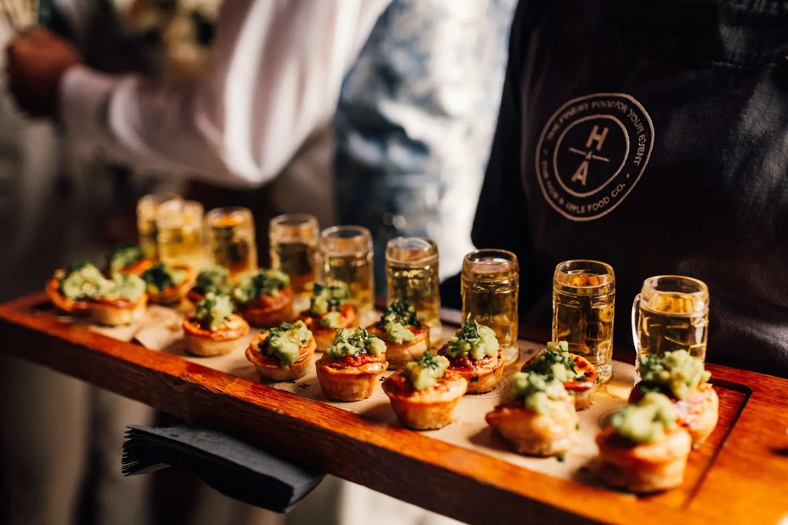 Canapes are served at The Normans wedding venue